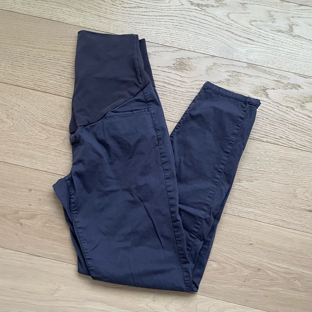 Maternity distressed khaki pant